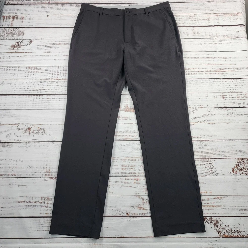 FootJoy Golf Pants Mens 36x32 Black Performance Stretch Flat Front Poly Spandex